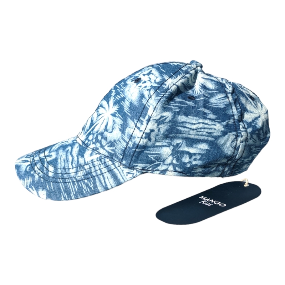 Mango Kids size M Blue/White Tropical Ball Cap